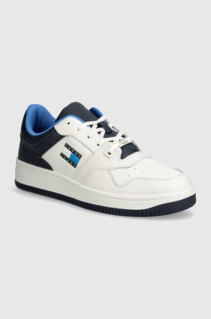 Sneakers boty Tommy Jeans TJM BASKET LEATHER bílá barva, EM0EM01434