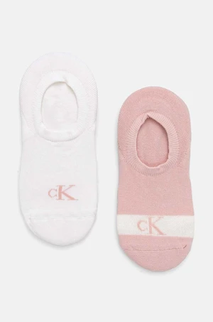 Ponožky Calvin Klein Jeans 2-pack dámské, růžová barva, 701230601