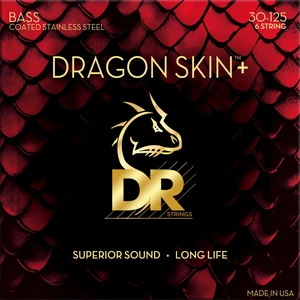 DR Strings Dragon Skin+ Coated Steel 6-String Medium 30-125 Saiten für 6-saitigen E-Bass