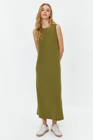 Trendyol Khaki Sleeveless Long Lining Underwear Dress