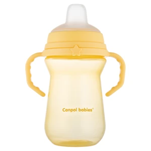 CANPOL BABIES Hrneček se silikonovým pítkem 6m+ žlutý 250 ml