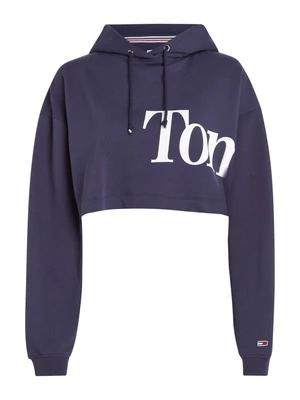 Tommy Jeans Sweatshirt - TJW SUPER CROP BOLD TOMMY HOODIE blue