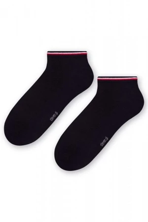 Steven 075 002 černé Pánské kotníkové ponožky 44/46 černá