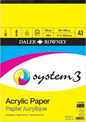 Daler Rowney System3 Acrylic Paper Carnete de Schițe System3 A3 230 g