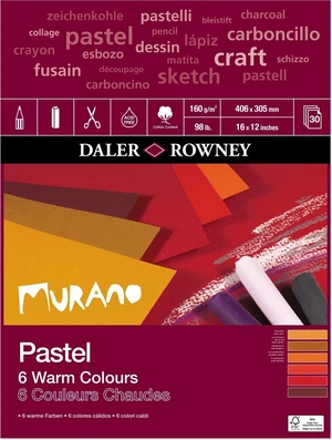 Daler Rowney Murano Pastel Paper Album per schizzi 40,6 x 30,5 cm 160 g Warm Colours