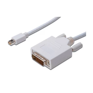 Kábel PremiumCord Mini DisplayPort / DVI, M/M, 3m (kportadmk02-03) biely propojovací kabel • mini DisplayPort výstup • DVI výstup • pro přenos digitál