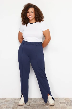 Trendyol Curve Navy Blue Piping Detailed Thin Jogger 100% Cotton Knitted Sweatpants