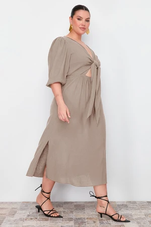 Trendyol Curve Mink A-line Woven Dress