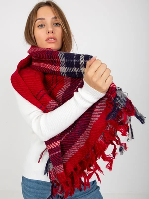 Lady's red scarf with tassels