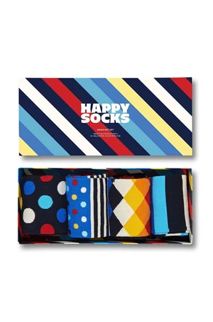 Ponožky Happy Socks 4-Pack Black week Striped 4-pack SXSTR09-0100