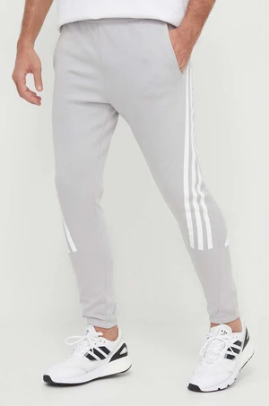 Tepláky adidas šedá barva, hladké, IR9203