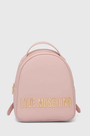 Ruksak Love Moschino dámsky, ružová farba, malý, s nášivkou, JC4197PP1LKD0000