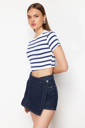 Trendyol Dark Blue Denim Shorts Skirt