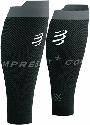 Compressport R2 Oxygen Black/Steel Grey T4 Rękawy na łydki dla biegaczy