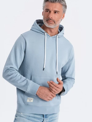 Ombre Men's kangaroo sweatshirt with hood - blue