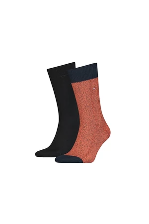 Tommy Hilfiger Socks - TH MEN SOCK 2P MOULINE Black, Orange