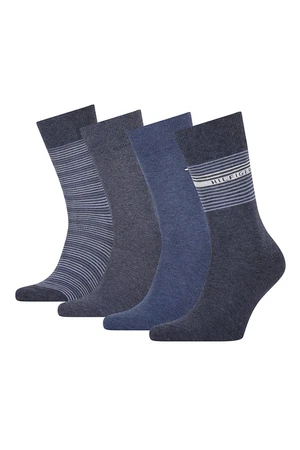 Tommy Hilfiger Socks - TH MEN SOCK 4P TIN GIFTBOX STRIPE blue