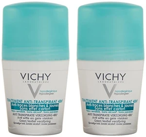 Vichy Sada kuličkových antiperspirantů proti bílým a žlutým skvrnám 2 x 50 ml