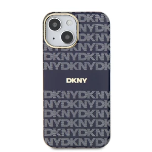 Zadní kryt DKNY PC/TPU Repeat Pattern Tonal Stripe Magsafe pro Apple iPhone 15, modrá