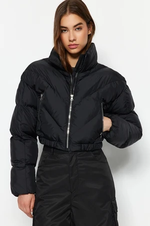 Trendyol Black Water-repellent Crop Inflatable Coat