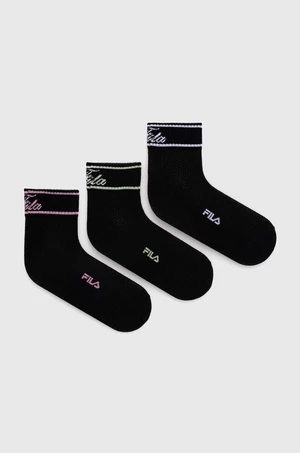 Ponožky Fila 3-pak dámske, čierna farba, F6941