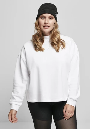 Women's Oversized High Neck Crew White