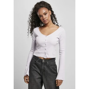 Women's sweater with cropped rib soft lilac