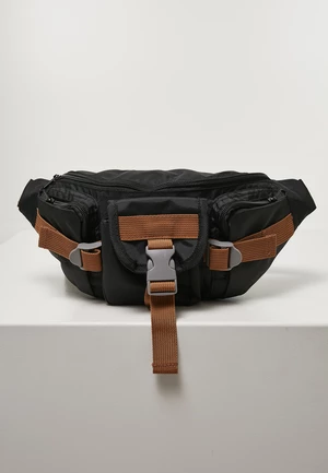 Recycled ripstop hiking shoulder bag black