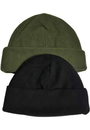 Fleece beanie 2-pack tiniolive/black