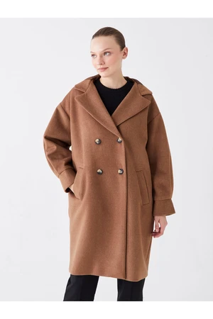 LC Waikiki Women's Hooded Plain Oversize Cachet Coat