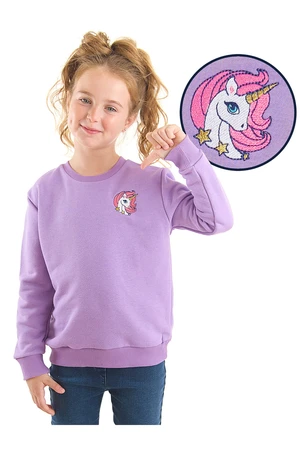 Denokids Unicorn Lilac Girls Kids Thick Cotton Sweatshirt.