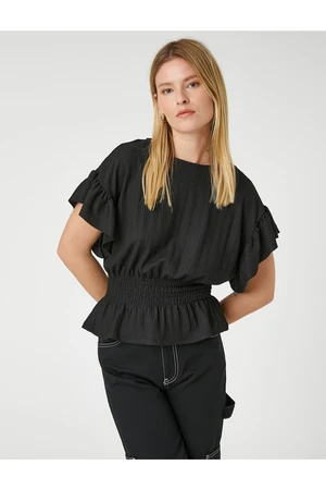 Koton Gipple Ruffles T-Shirt, Boat Collar