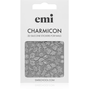 emi Charmicon White Flowers nálepky na nechty 3D #177 1 ks