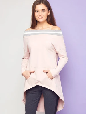 Sweatshirt I... Mi with a wide neckline pink