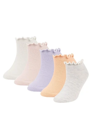 DEFACTO Girls 5-Pack Cotton Ankle Socks