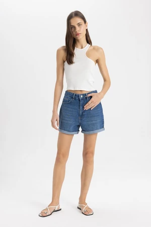 DEFACTO Mom Fit High Waist Jean Shorts