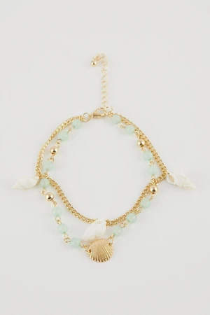 DEFACTO Women's Seashell Gold Anklet