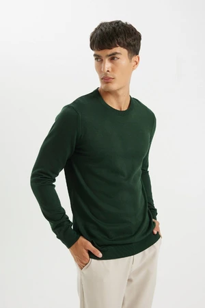 DEFACTO Standard Fit Regular Cut Crew Neck Basic Plain Knitwear Casual Sweater