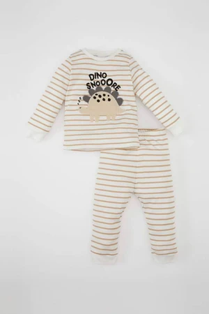 DEFACTO Baby Boy Striped Long Sleeve Top Long Bottom Pajama Set