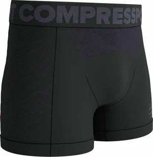 Compressport Seamless Boxer M Black/Grey L Běžecká spodní prádlo