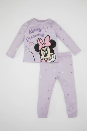 DEFACTO Baby Girl Disney Mickey & Minnie Long Sleeve Cotton Pajama Set