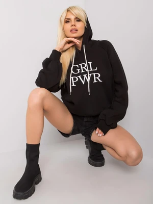 Black oversized thermal sweatshirt