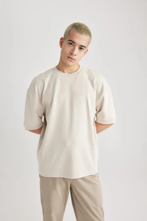 DEFACTO Loose Fit Crew Neck Short Sleeve Heavy Fabric Basic T-Shirt