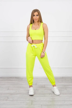 Set top+pants yellow neon