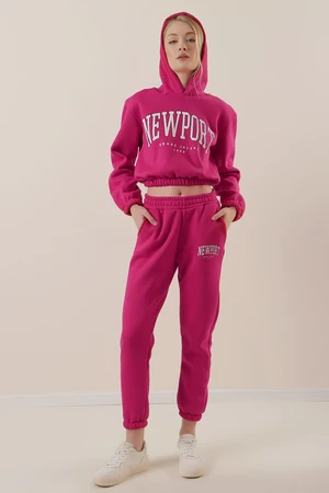 Bigdart 55397 Printed Tracksuit Set - Fuchsia