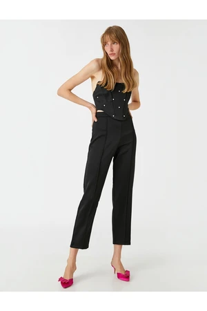 Koton Ribbed Crop Pants