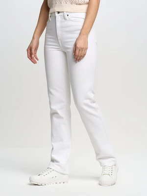 Big Star Woman's Straight Trousers 190068 Cream 101