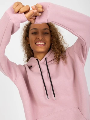 Powder pink basic kangaroo sweatshirt RUE PARIS