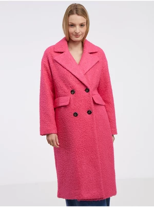 Tmavě růžový dámský kabát ONLY Valeria - Dámské