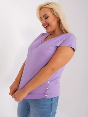 Light purple blouse plus button sizes